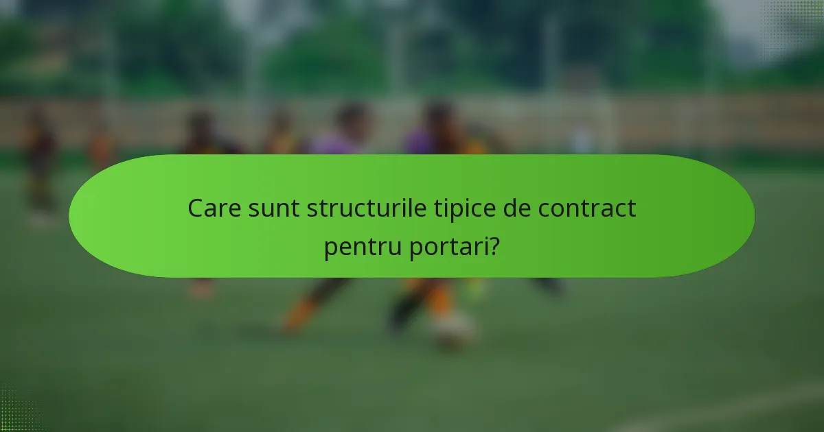 Care sunt structurile tipice de contract pentru portari?