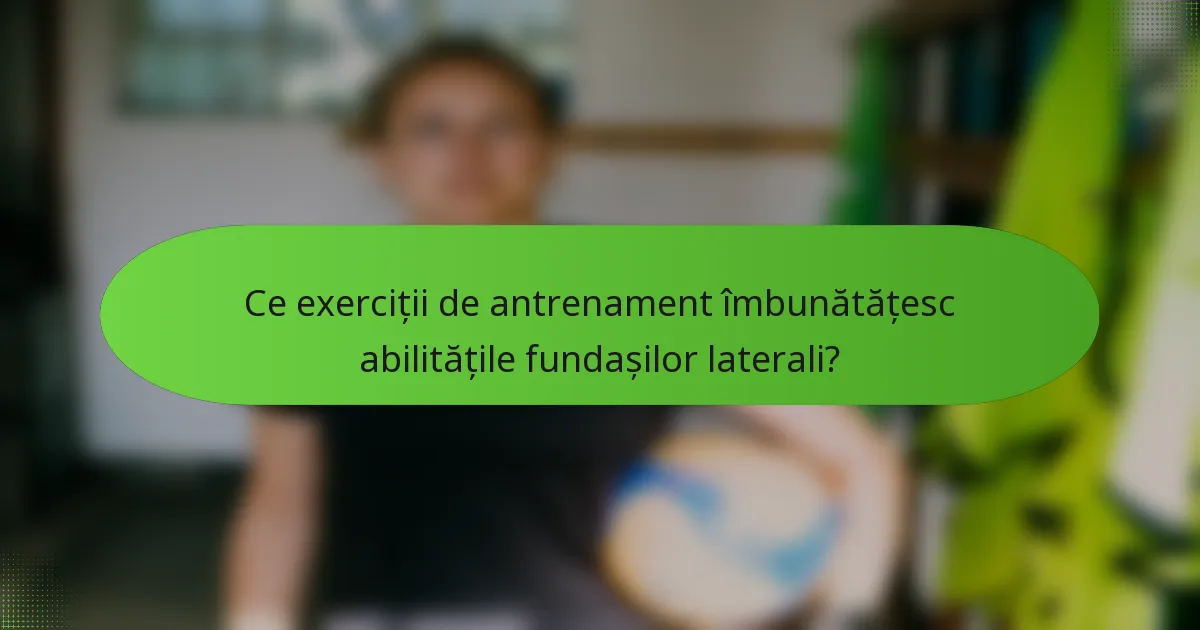 Ce exerciții de antrenament îmbunătățesc abilitățile fundașilor laterali?