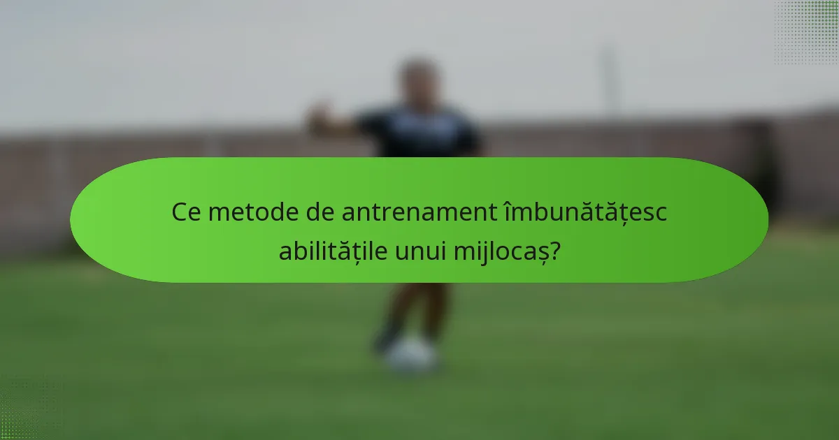 Ce metode de antrenament îmbunătățesc abilitățile unui mijlocaș?