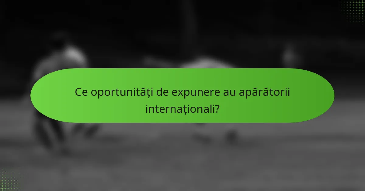 Ce oportunități de expunere au apărătorii internaționali?
