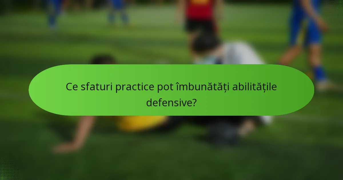 Ce sfaturi practice pot îmbunătăți abilitățile defensive?