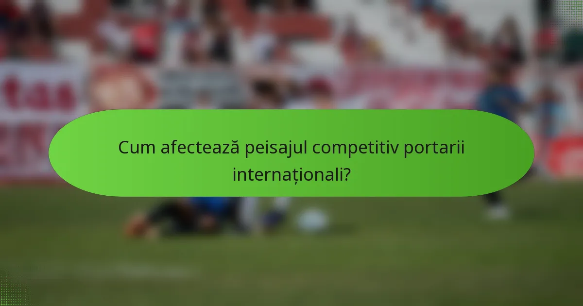 Cum afectează peisajul competitiv portarii internaționali?